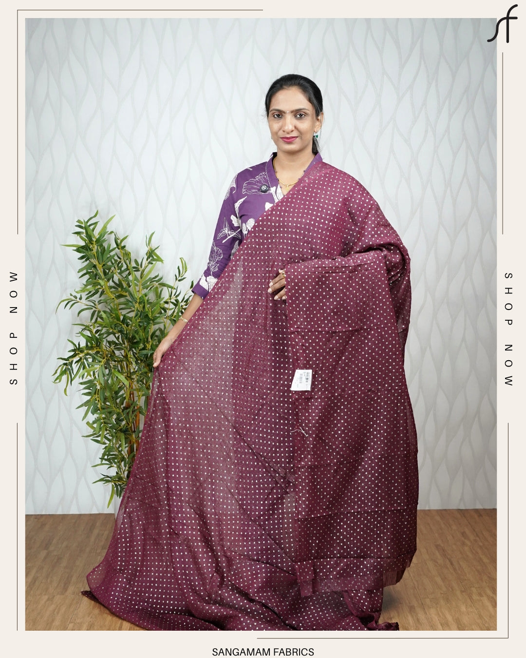 CRUSHED SILK GLITTER DETAILED SAREE