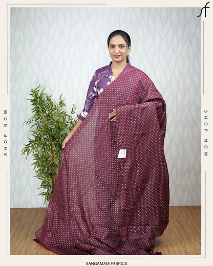 CRUSHED SILK GLITTER DETAILED SAREE