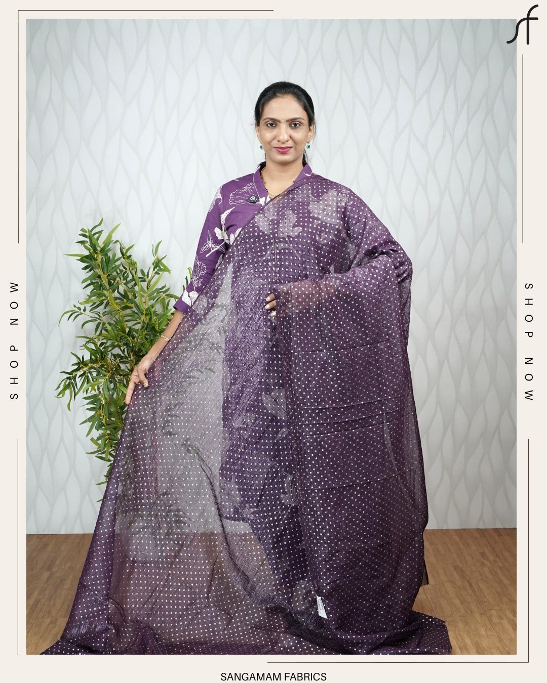 CRUSHED SILK GLITTER DETAILED SAREE