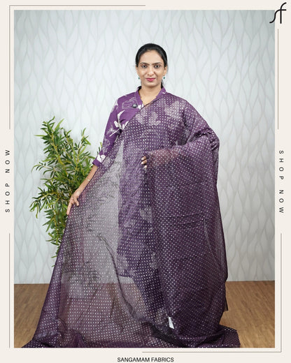 CRUSHED SILK GLITTER DETAILED SAREE