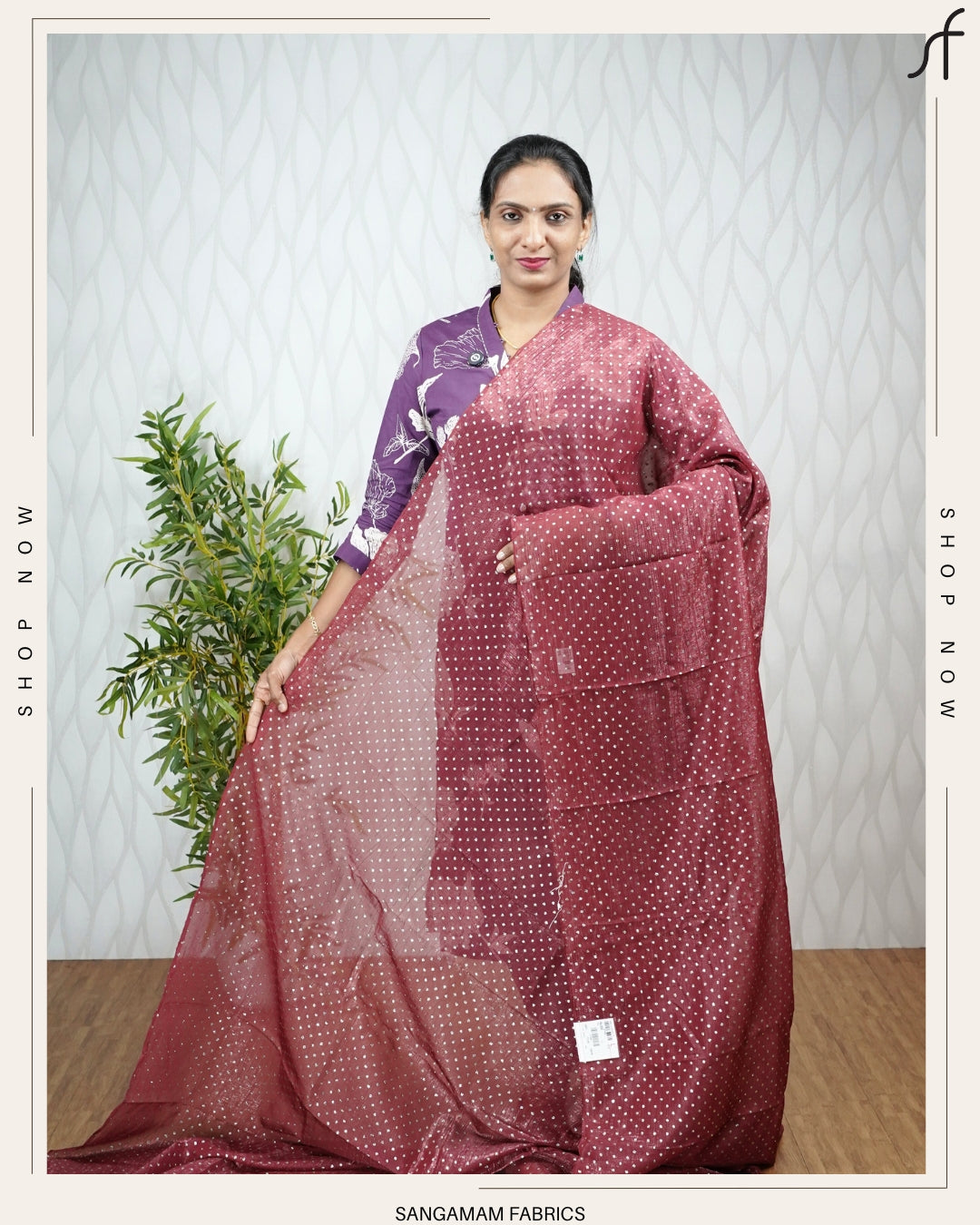 CRUSHED SILK GLITTER DETAILED SAREE
