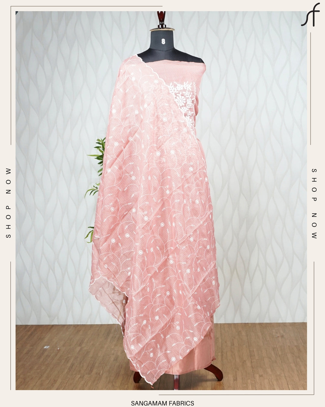 NET COTTA EMBROIDERY SALWAR SUIT