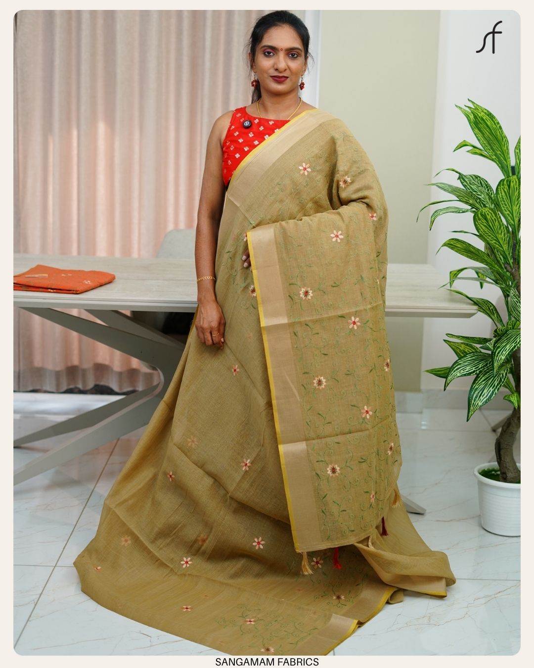 SEMI CHANDERI SILK SAREE