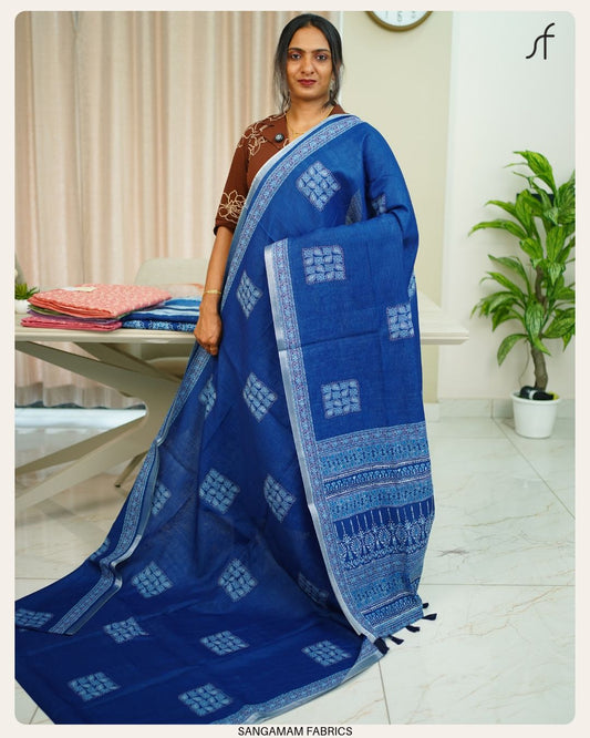 SEMI LINEN SAREE