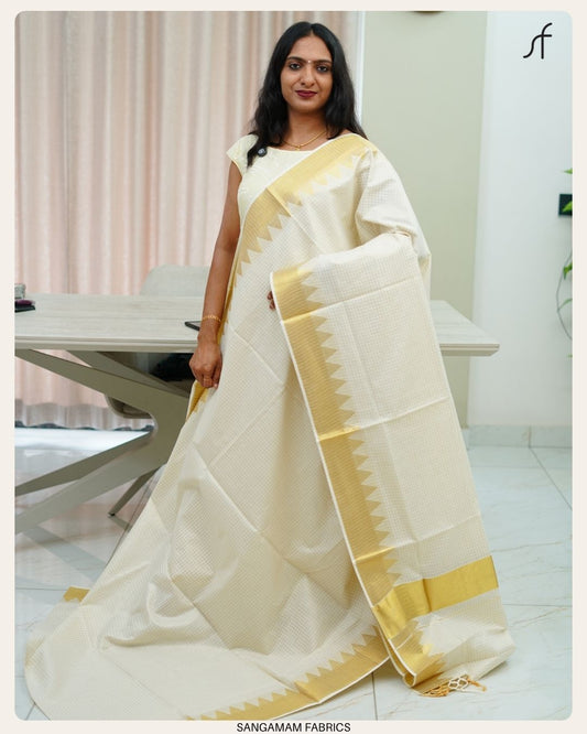 TEMPLE BORDER KERALA SAREE