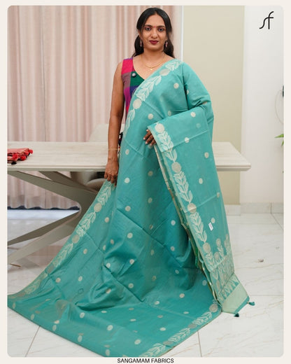 SEMI CHANDERI SILK SAREE