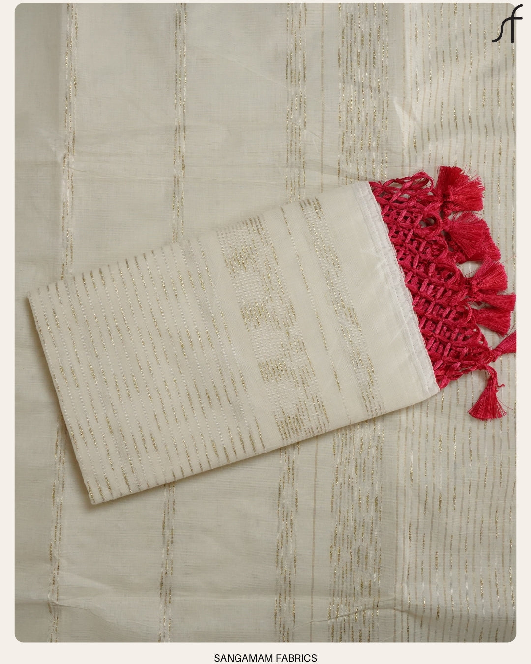 GOLDEN STRIPE DETAILED SET SAREE