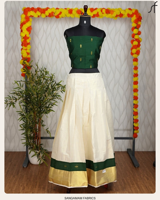 KERALA TRADITIONAL PRE STITCHED SKIRT AND BLOUSE PIECE