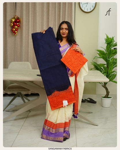 NET COTTA SAREE