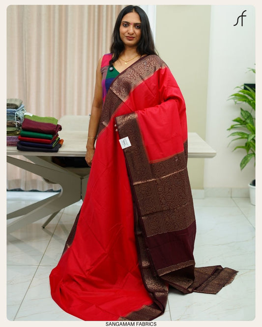 SEMI CHANDERI SILK SAREE