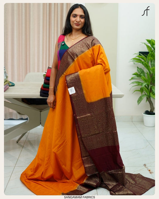 SEMI CHANDERI SILK SAREE