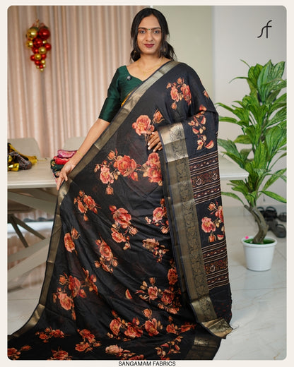 FLORAL GEORGETTE BANARASI SAREE