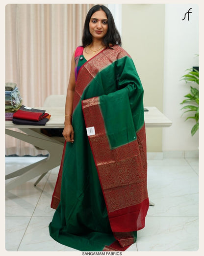SEMI CHANDERI SILK SAREE