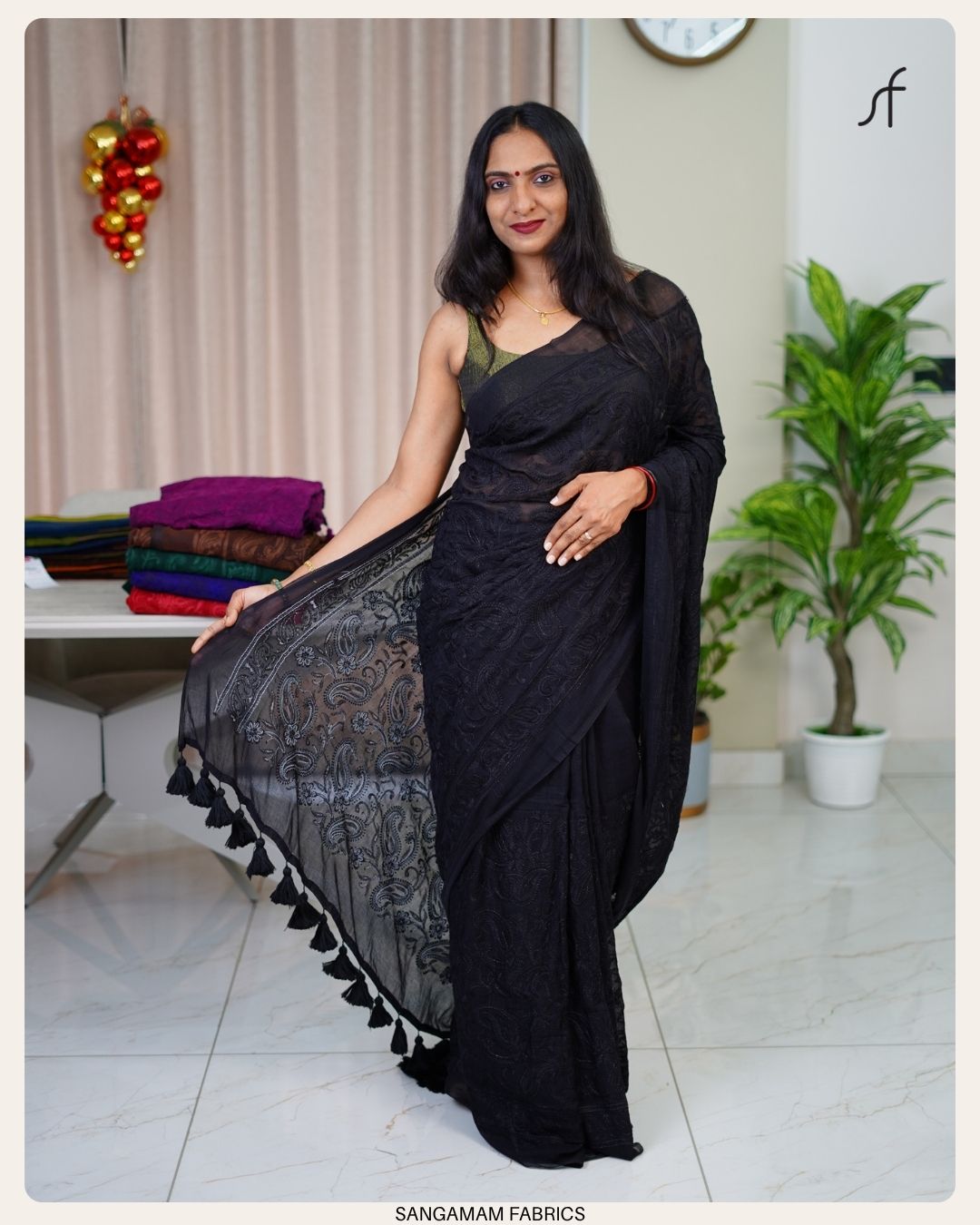 MULL COTTON CHIKANKARI SAREE