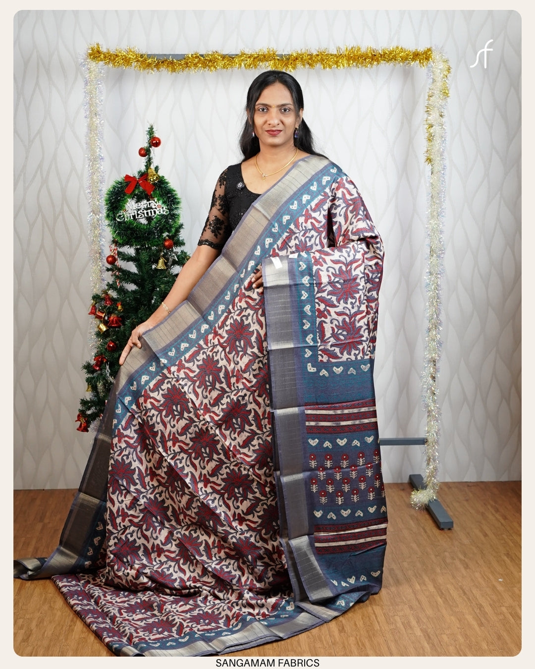 PRINTED TUSSAR SILK SAREE
