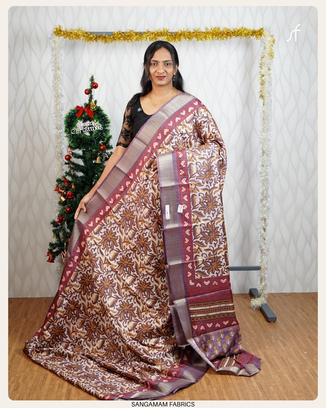 PRINTED TUSSAR SILK SAREE