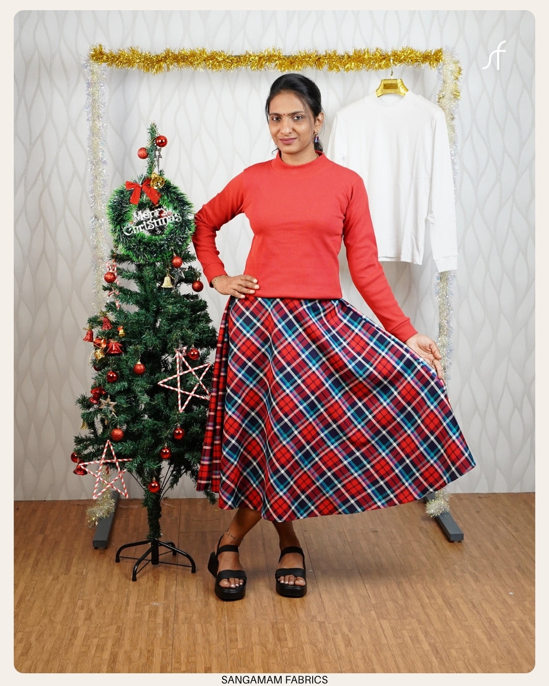 ALINE CHRISTMAS MIDI SKIRT