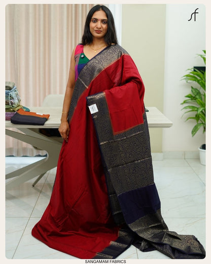 SEMI CHANDERI SILK SAREE