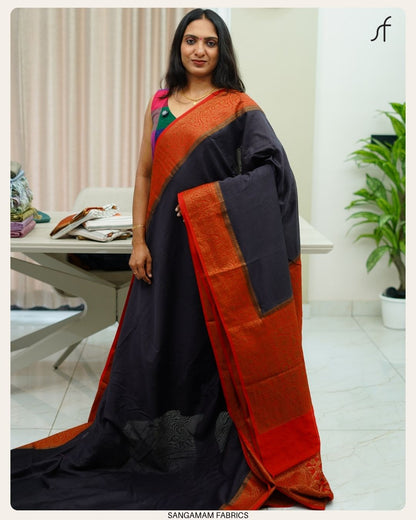 SEMI CHANDERI SILK SAREE