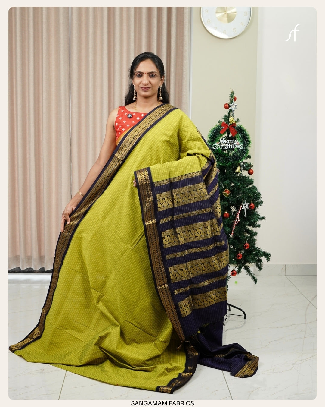 MICRO CHECK DETAILED KALYANI COTTON SAREE