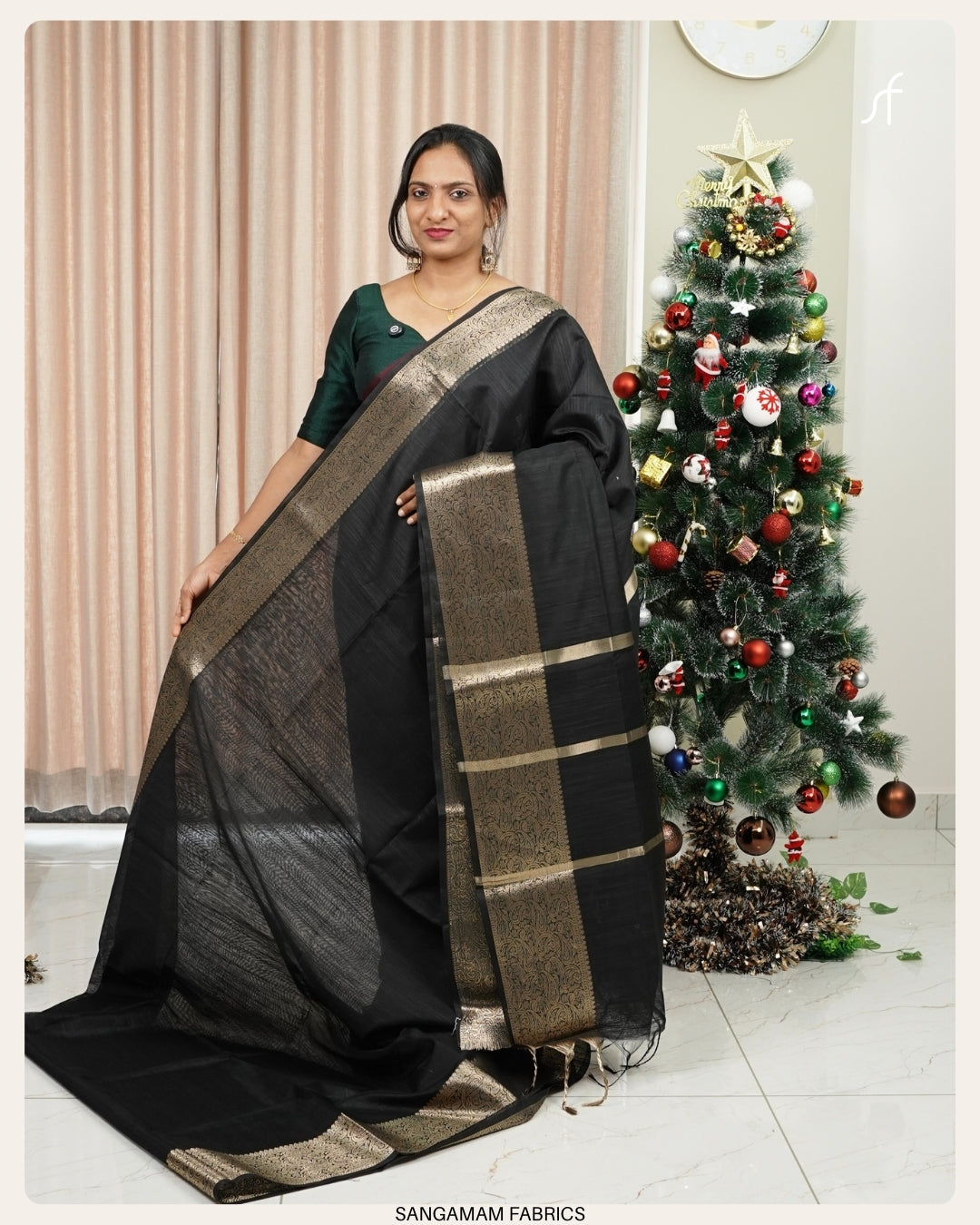 SEMI CHANDERI BANARASI  SAREE