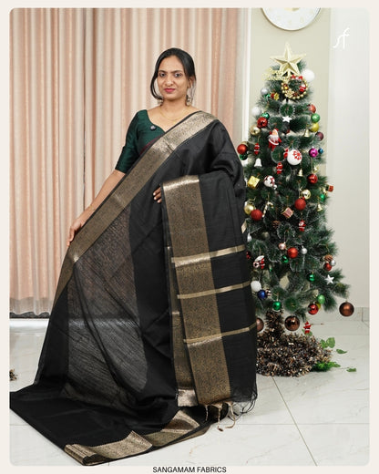 SEMI CHANDERI BANARASI  SAREE