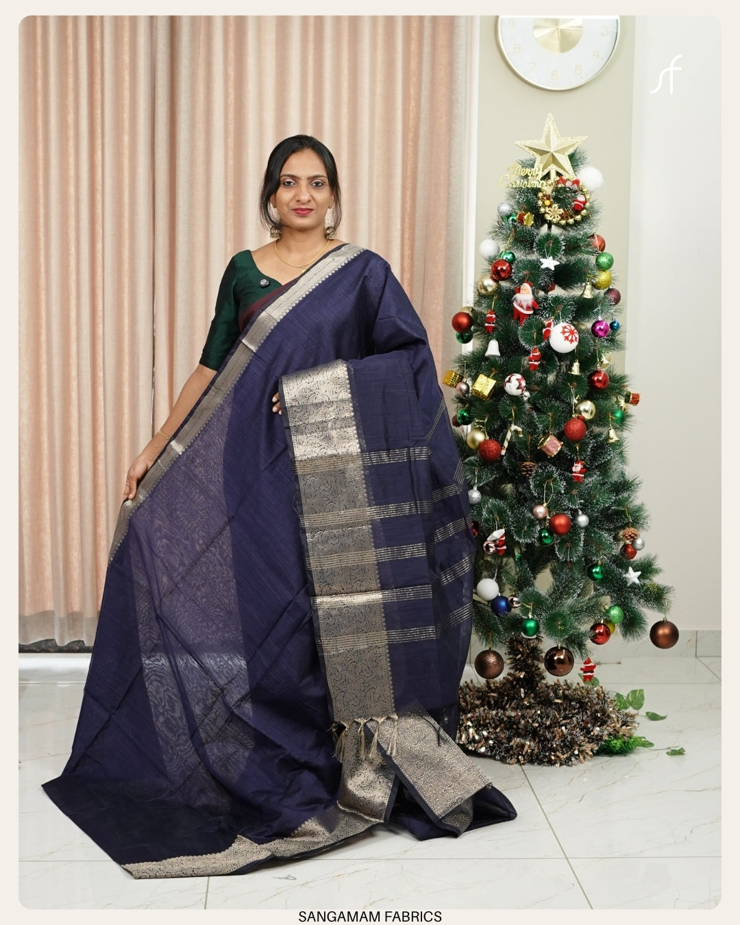 SEMI CHANDERI BANARASI  SAREE