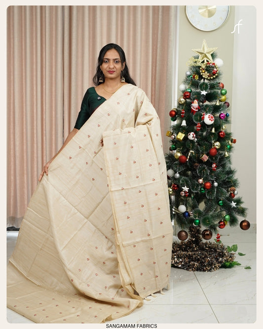 CHRISTMAS SPECIAL SEMI TUSSAR SILK SAREE