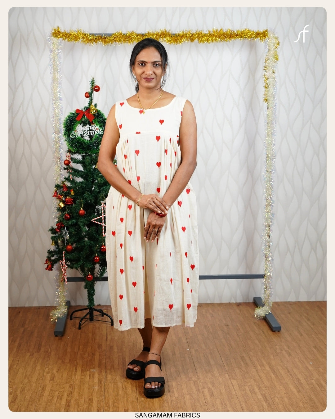 LOVE EMBROIDERY ALINE DRESS