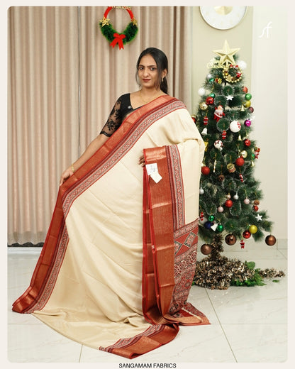 AJRAKH PRINT SEMI DOLA SILK SAREE