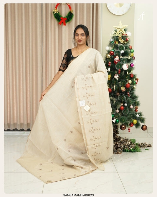 SEMI CHANDERI  SILK SAREE