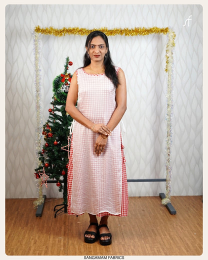 RED AND WHITE CHECK OUTFIT