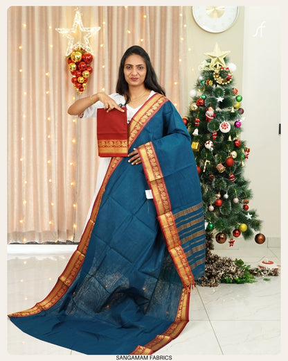 COTTON CONTRAST SAREE