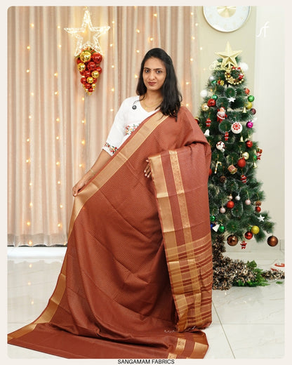 CHECK DETAILED SEMI  BANARASI SAREE