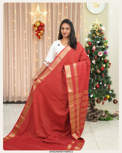 CHECK DETAILED SEMI  BANARASI SAREE