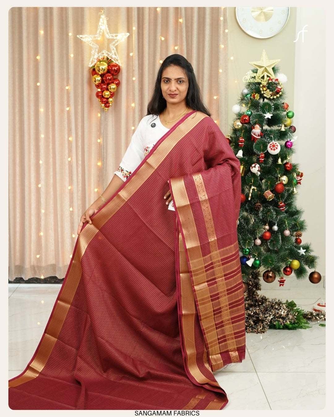 CHECK DETAILED SEMI  BANARASI SAREE