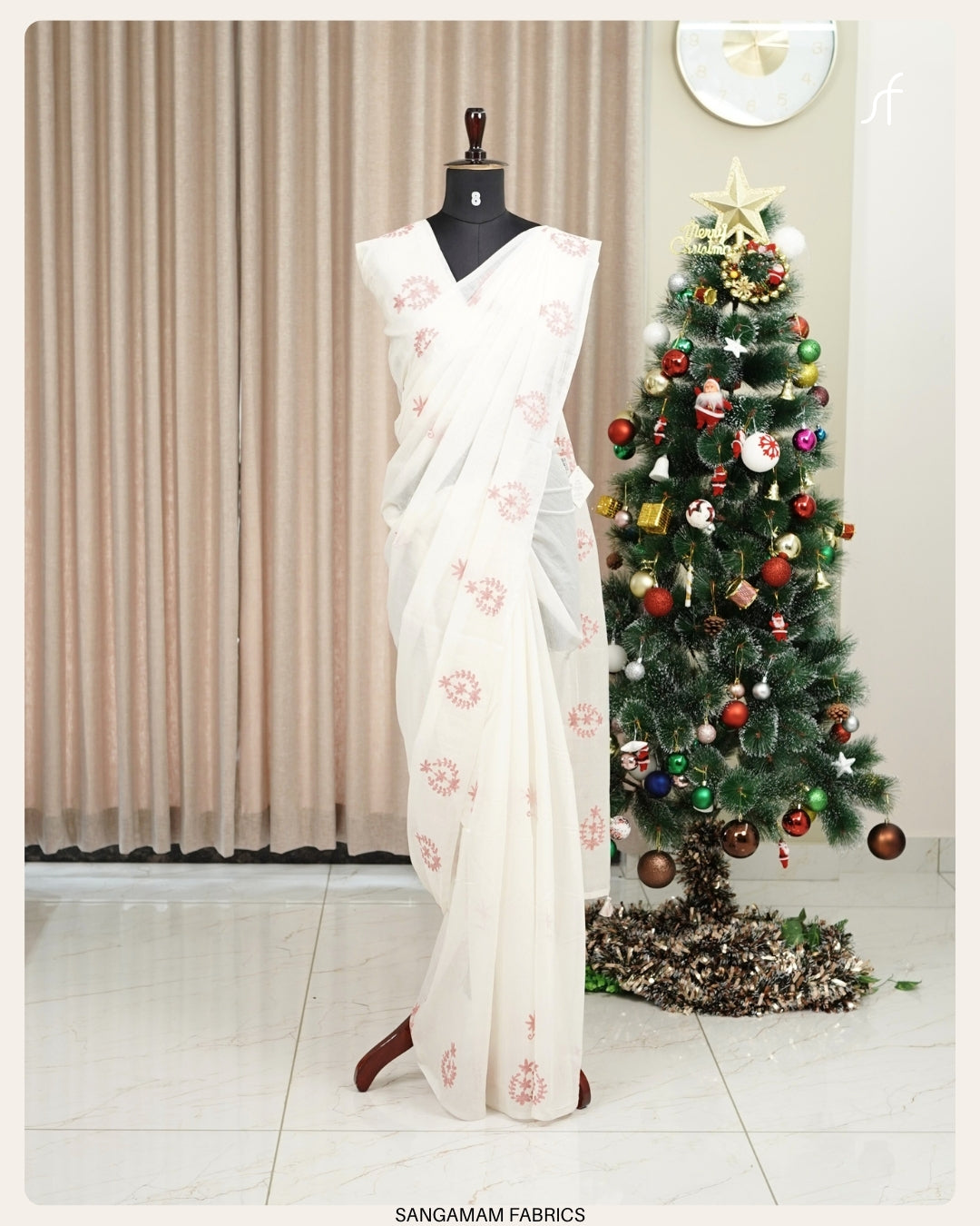 CHANDERI SILK EMBROIDERY SAREE