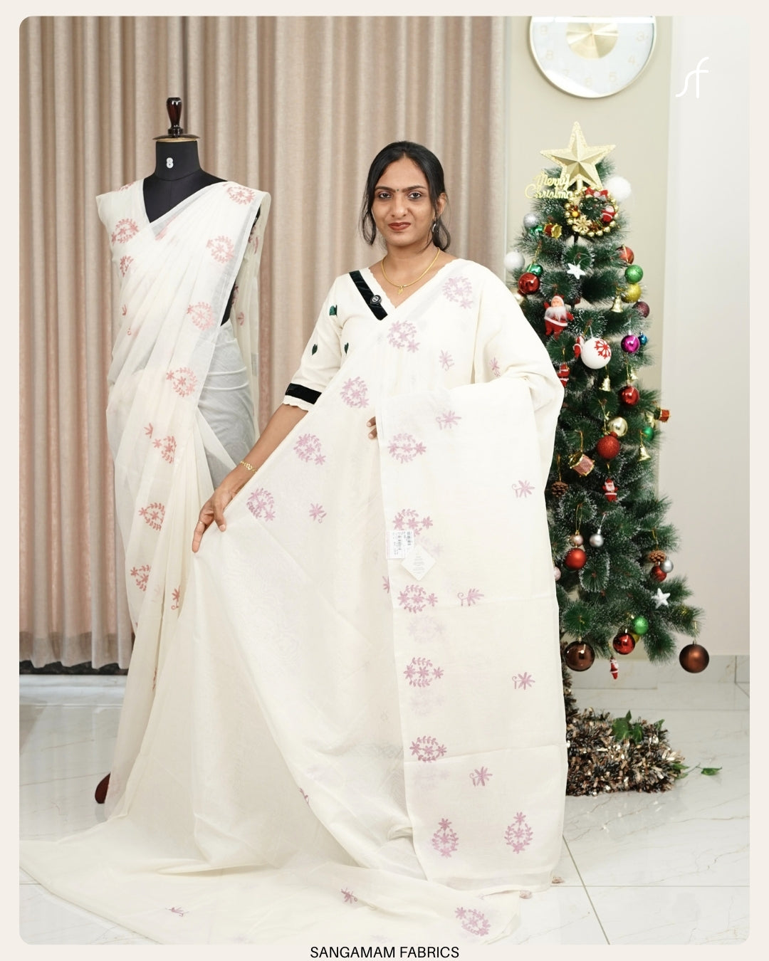 CHANDERI SILK EMBROIDERY SAREE