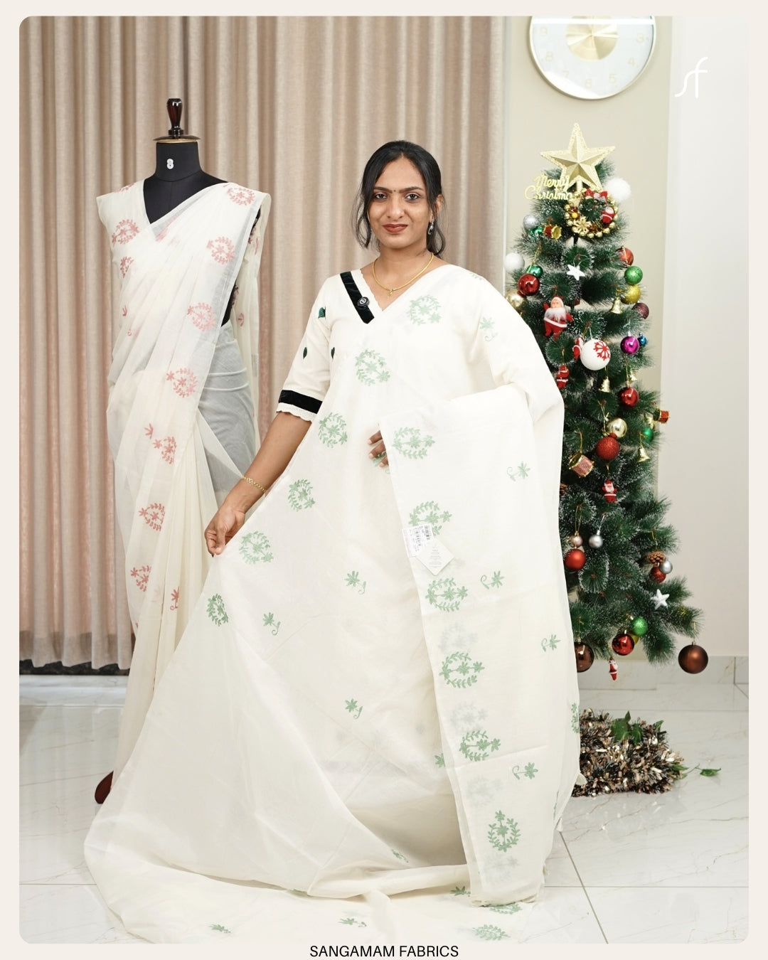 CHANDERI SILK EMBROIDERY SAREE