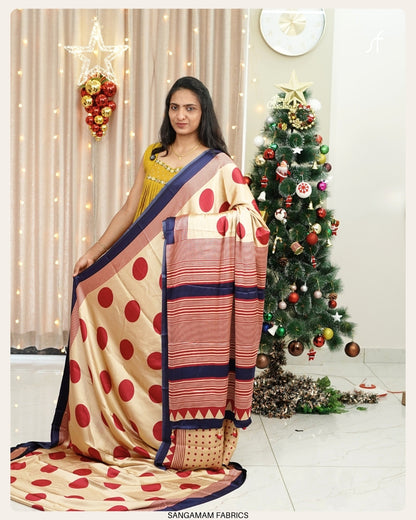 POLKA DOT SEMI MODAL SILK SAREE