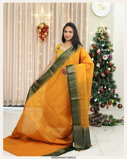 SEMI JUTE BANARASI BORDER DETAILED SAREE
