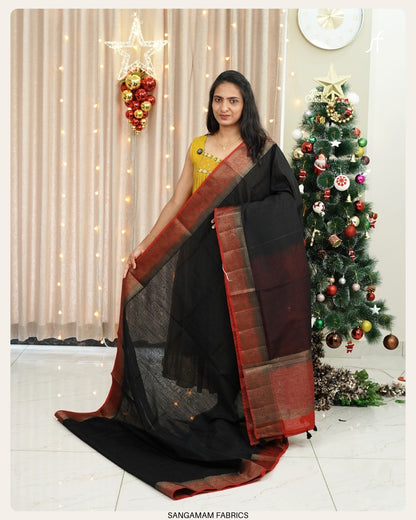 SEMI JUTE BANARASI BORDER DETAILED SAREE