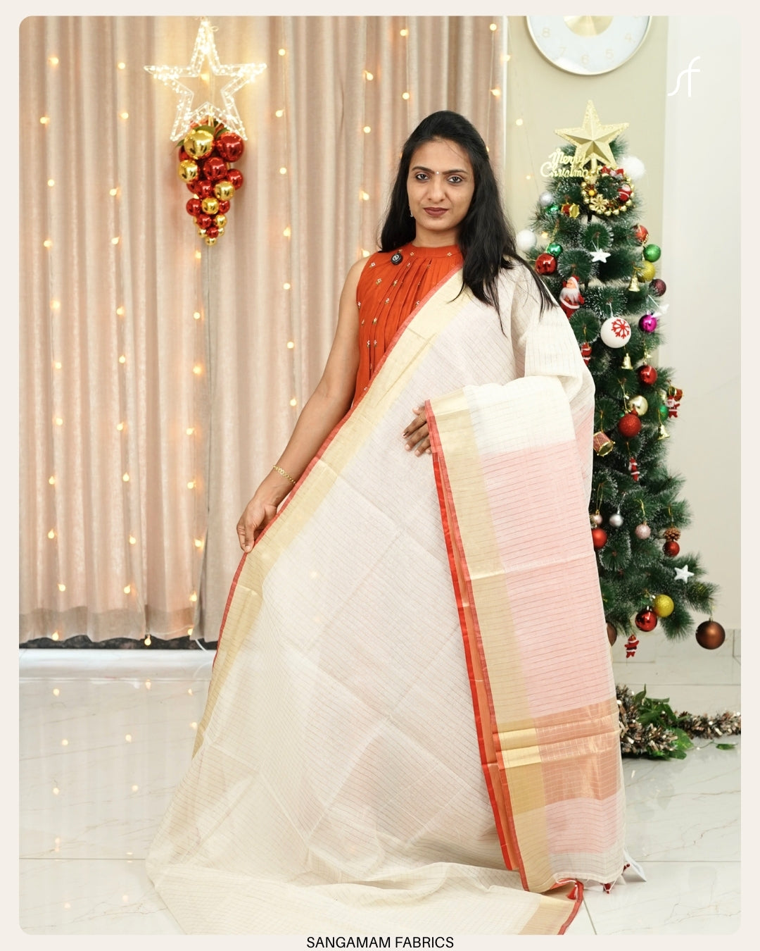 SEMI CHANDERI SILK SAREE