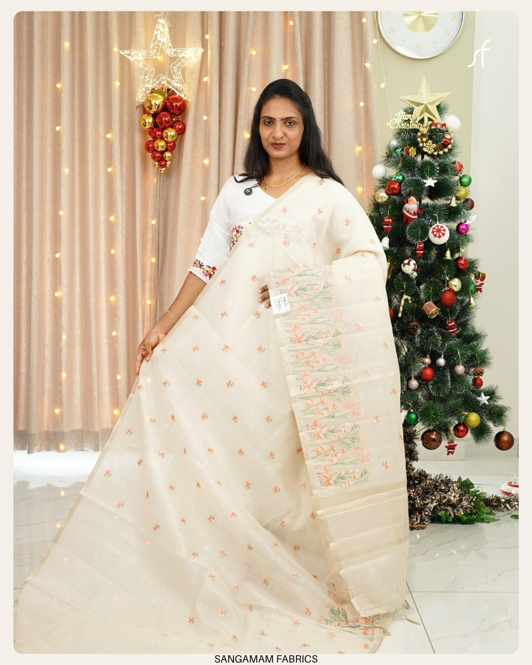 FLORAL EMBROIDERY  SAREE