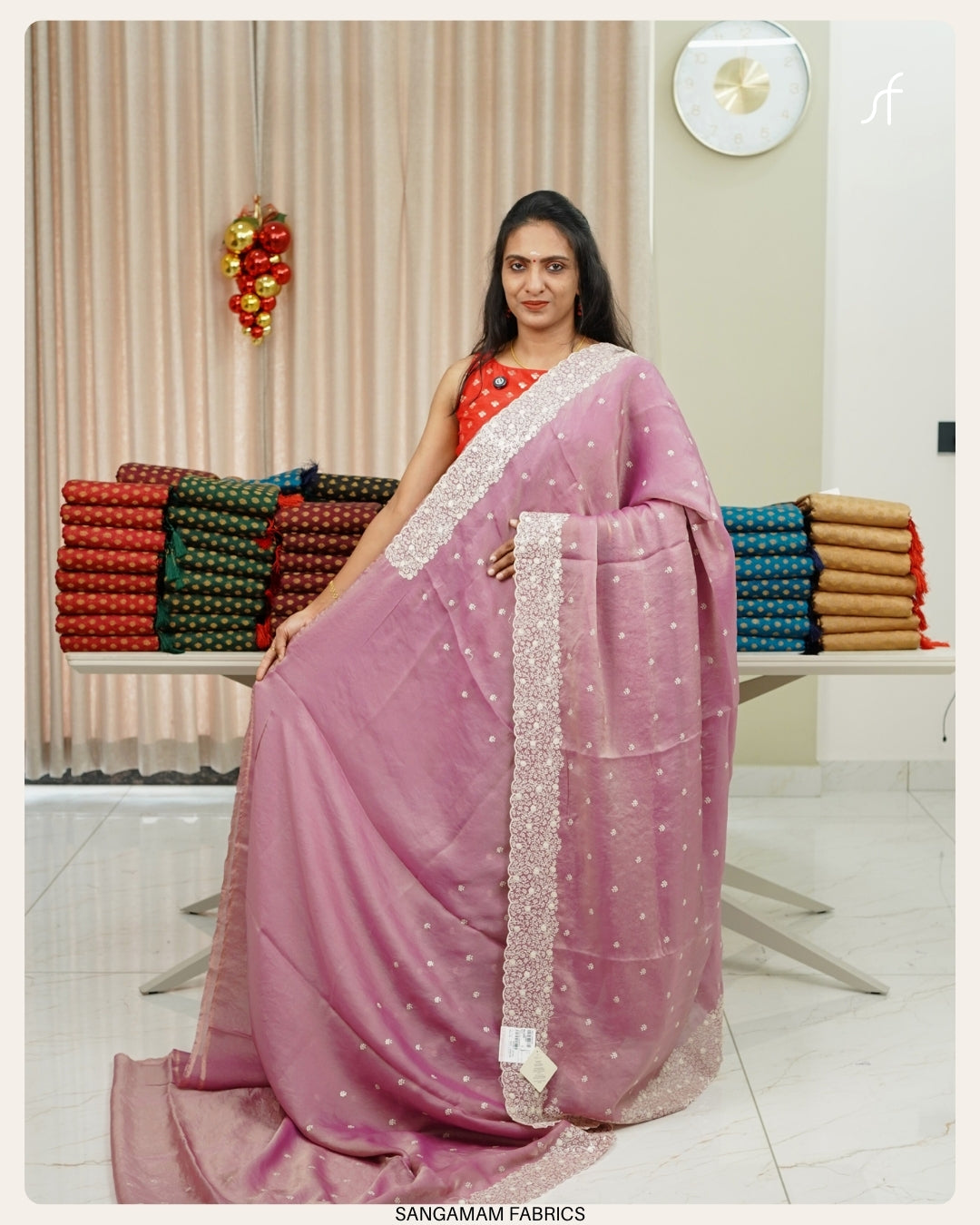 SOFT VELVET ORGANZA SAREE