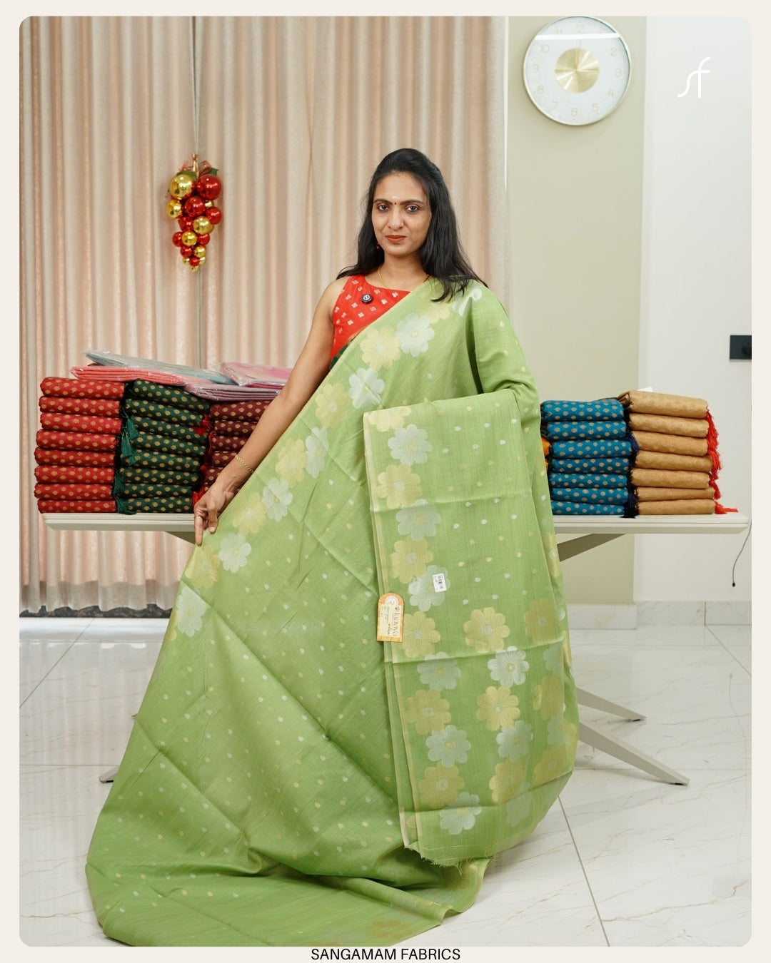 SEMI CHANDERI SILK SAREE