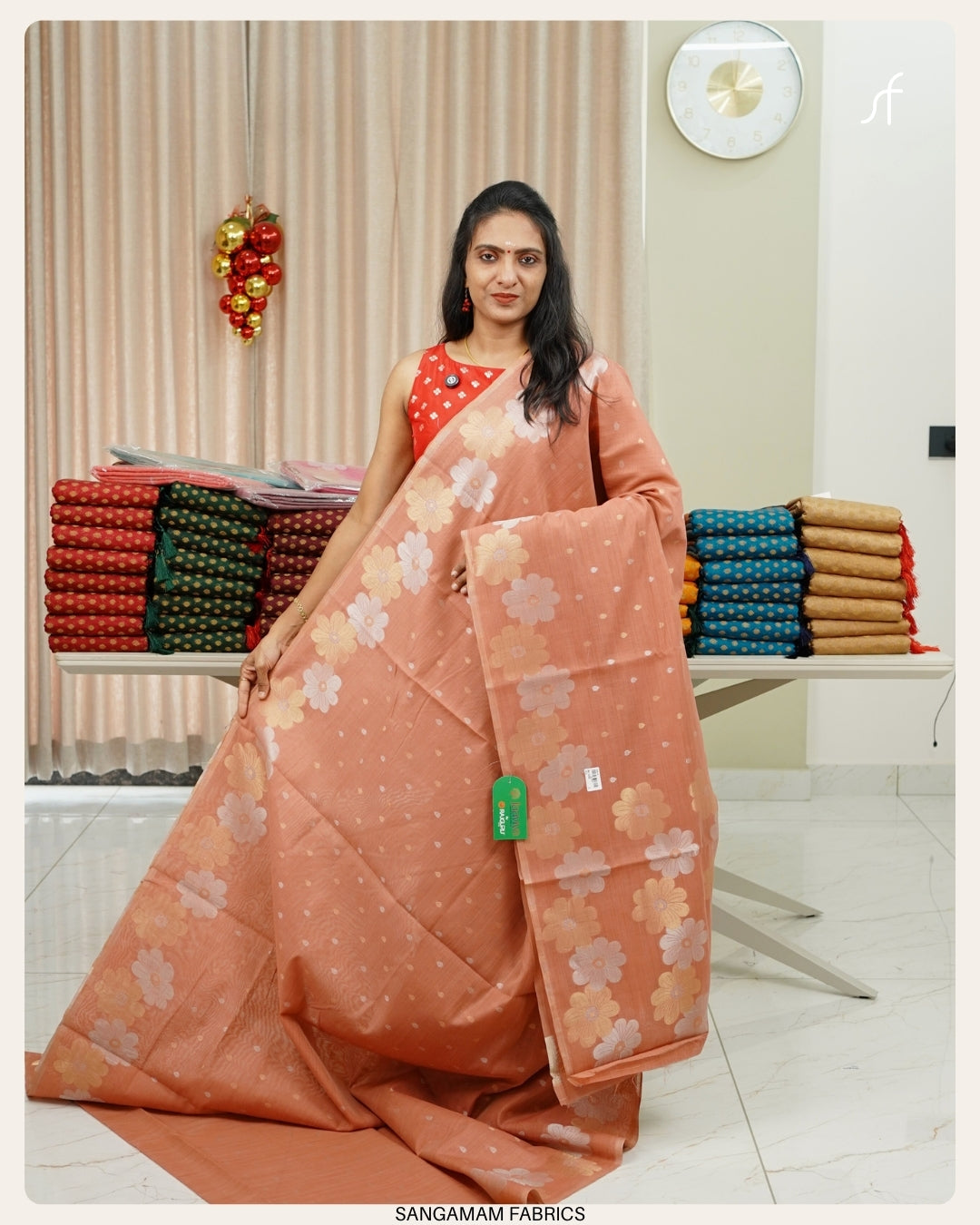 SEMI CHANDERI SILK SAREE