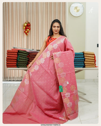 SEMI CHANDERI SILK SAREE