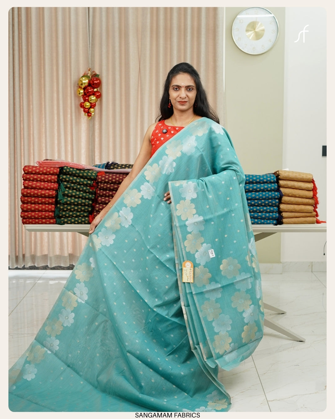 SEMI CHANDERI SILK SAREE
