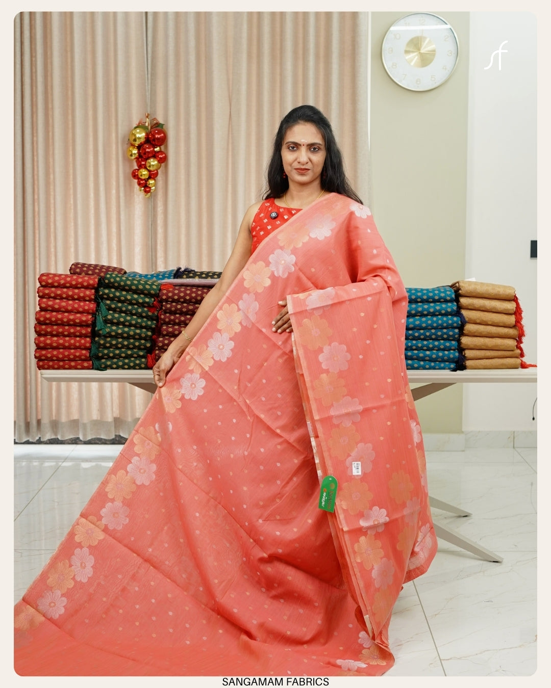 SEMI CHANDERI SILK SAREE